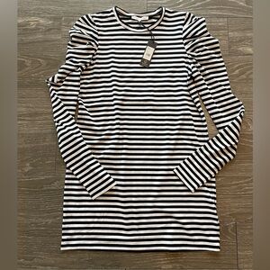 Rebecca Minkoff Black and White Striped Long Sleeve Dress